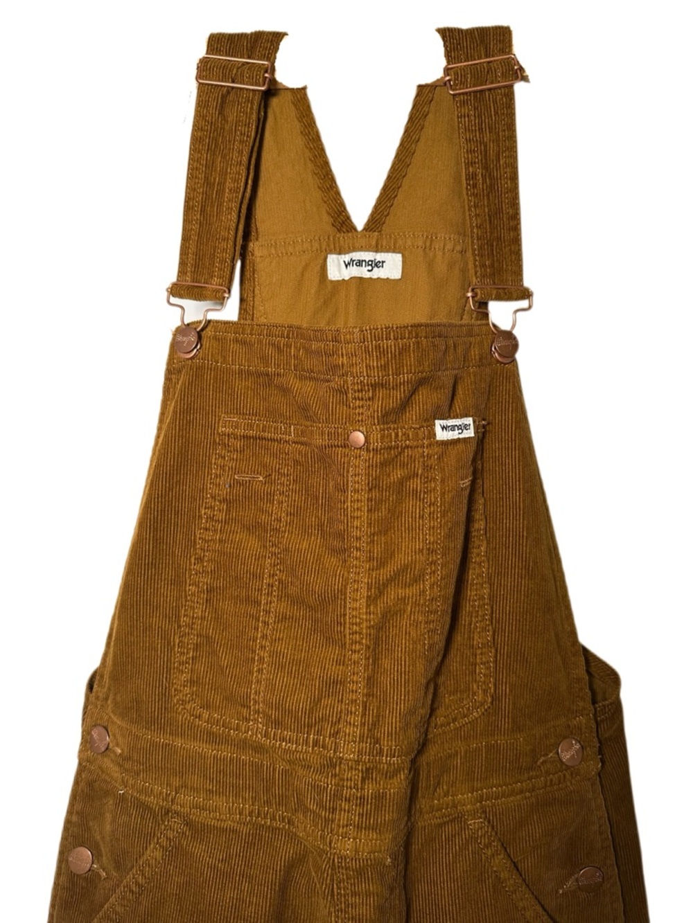 Wrangler Straight Leg Bib Cord Overalls in Warm Brown - Picture 7 of 11
